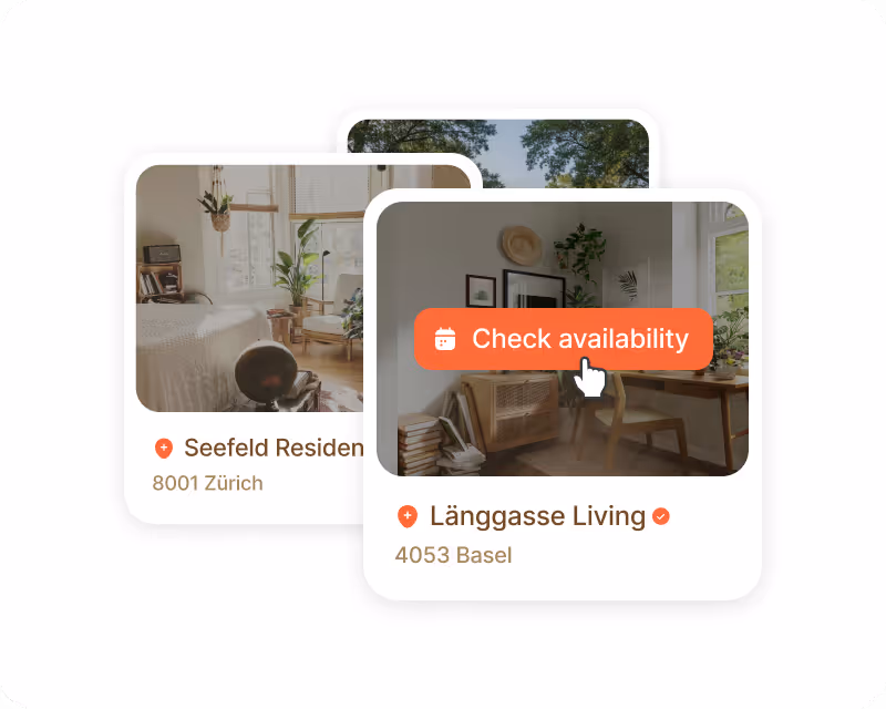 Flat listings showing an availability option